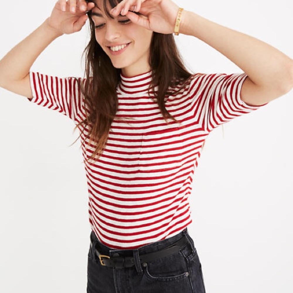 Madewell Mock Neck Shirttail Tee